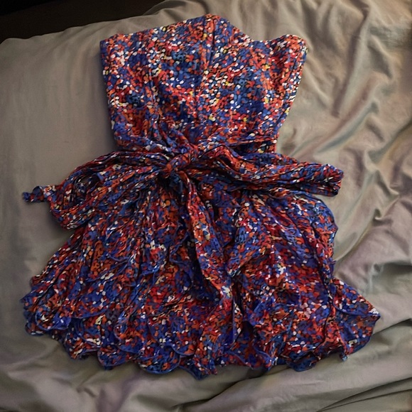 Blue red and white summer dress size 0 - Picture 1 of 2